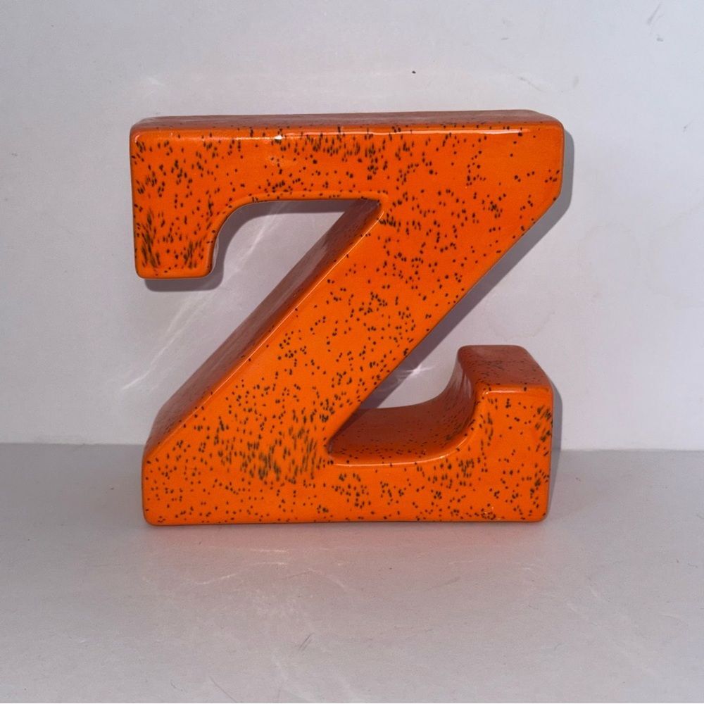Orange Speckled Ceramic Letter Z